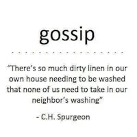 a quote that says, gossip so dirty in our own needing to be washed that our neighbors need to take